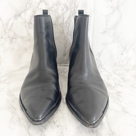 MARC FISHER Leather Yale Chelsea Bootie Black 8 - Picture 6 of 9